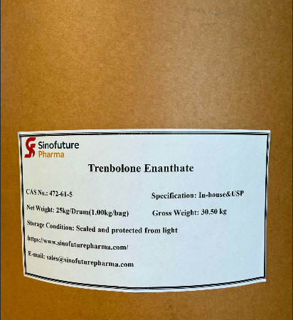 ผู้ผลิตและผู้จัดจำหน่าย Suprepharmagroup – Testosterone Enanthate (CAS 315-37-7) API เกรดยาพร้อมราคาตลาดโลกคงที่ที่ 420 เหรียญสหรัฐฯ/กก.–480/กก. ราคากิโลกรัม 480 เหรียญสหรัฐฯ/กก. 100 กก. ราคารวม 460 เหรียญสหรัฐฯ/กก.