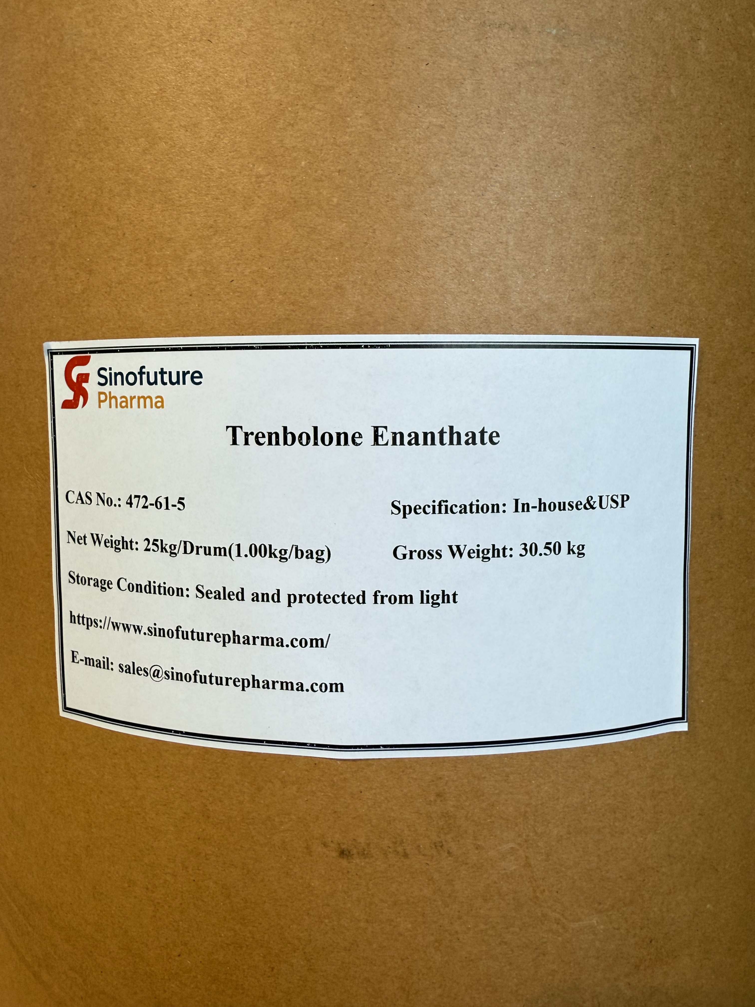 Trenbolone Enanthate CAS หมายเลข 10161-35-8 ผู้ผลิต | SINOFUTURE PHARMA ผู้จัดจำหน่ายที่ต้องการ